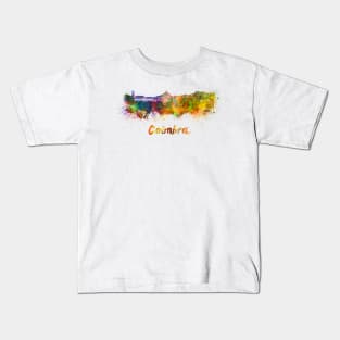 Coimbra skyline in watercolor Kids T-Shirt
